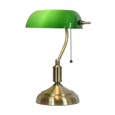 Stolní lampa se zeleným skleněným stínidlem GreenBank – 27x17x41 cm