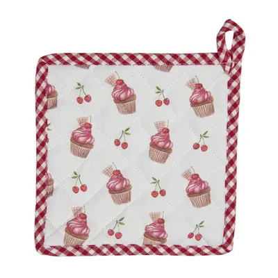 Bavlněná podložka pod hrnec Cherry Cupcake – 20x20 cm