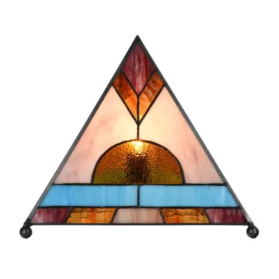 Stolní lampa Tiffany ve tvaru pyramidy – 26x26x30 cm