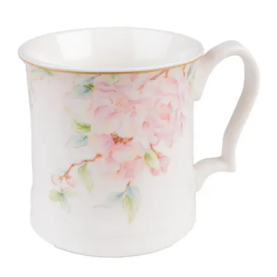 Porcelánový hrnek s růžovými květy Rosa – 414 ml