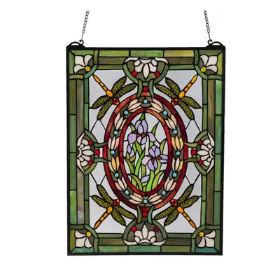 Skleněný nástěnný panel Tiffany Flowers – 46x1x61 cm