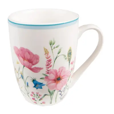 Barevný porcelánový hrneček s květy Meadow – 356 ml