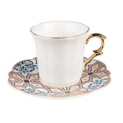 Bílý porcelánový šálek s barevným podšálkem Tasse – 95 ml