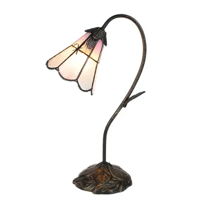 Stolní lampa Tiffany FlowerArc pink – 30x17x48 cm