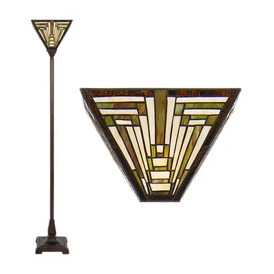 Stojací lampa Tiffany Triangl – 31x31x187 cm