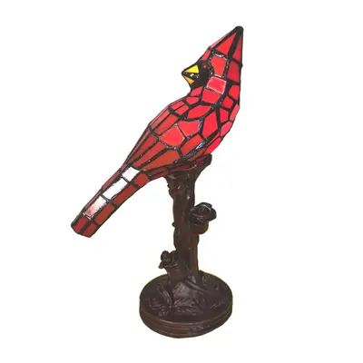 Stolní lampa Tiffany Red Parrot – 15x12x33 cm