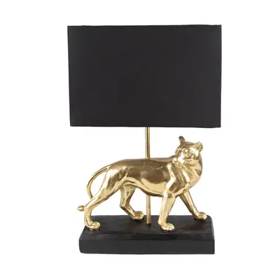 Stolní lampa Leopard Gold, Černá 30x12x47 cm E27/max 1x18W