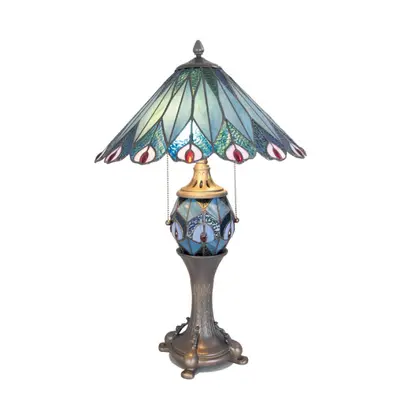 Stolní lampa Tiffany Peacock – 40x65 cm