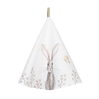 Kulatá utěrka s motivem králíčka Rustic Easter Bunny – 80 cm