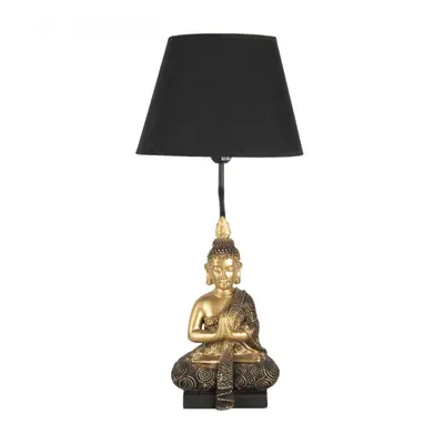 Zlato černá stolní lampa s Buddhou