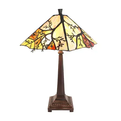 Hranatá stolní lampa Tiffany s větvemi stromu Tree – 36x57 cm