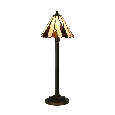 Stolní lampa Tiffany Vallois béžovo hnědá – 20x60 cm