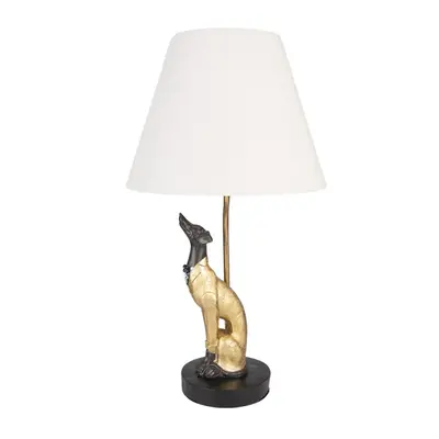 Stolní lampa Dog Gold, Béžová 30x56 cm E27/max 1x60W – 30x56 cm