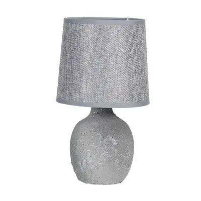 Šedá stolní lampa se šedým stínidlem