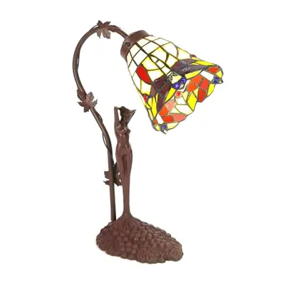 Stolní lampa Tiffany květ s dekorací ženy Womien – 15x9x21 cm