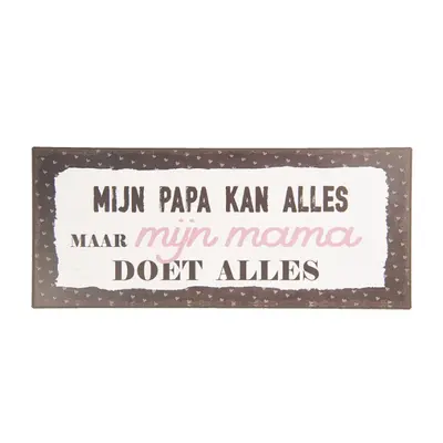 Nástěnná kovová cedule Mijn Mama – 30x1x13 cm