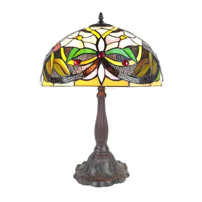 Stolní lampa Tiffany Cream Carolien – 41x58 cm