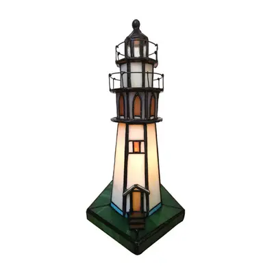 Stolní lampa Tiffany Lighthouse – 11x11x25 cm