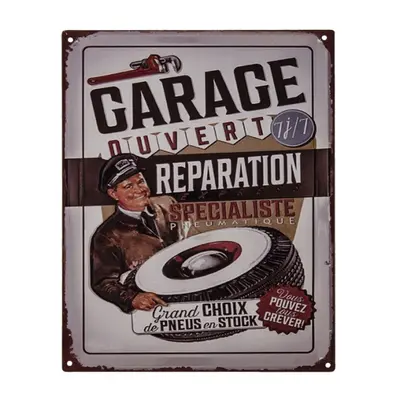 Nástěnná kovová cedule Garage Reparation – 20x1x25 cm