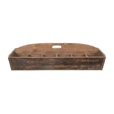 Dřevěný antik dekorační box s držadlem na přenášení – 89x32x23 cm