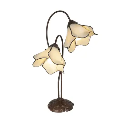 Tiffany stolní lampa Cloches – 41x23x57 cm