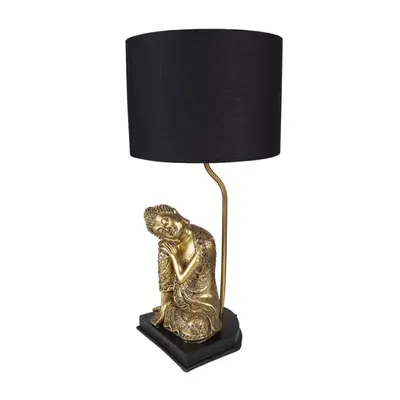 Černo-zlatá stolní lampa Buddha gold – 26x54 cm