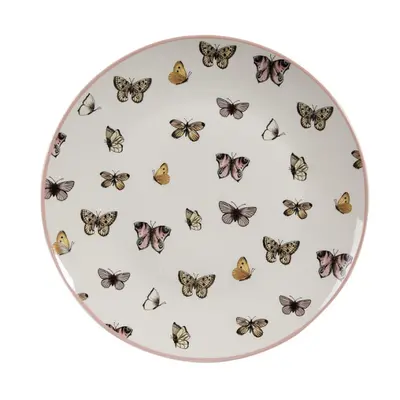 Porcelánový snídaňový talíř s motivem motýlků Butterfly paradise – 20 cm