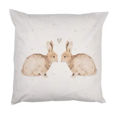 Povlak na polštář na polštář s motivem zajíčků Bunnies in Love – 45x45 cm