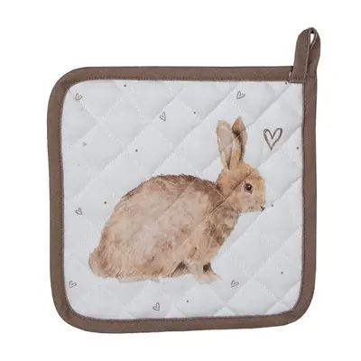 Bavlněná chňapka / podložka pod hrnec se vzorem králíčků Bunnies in Love – 20x20 cm