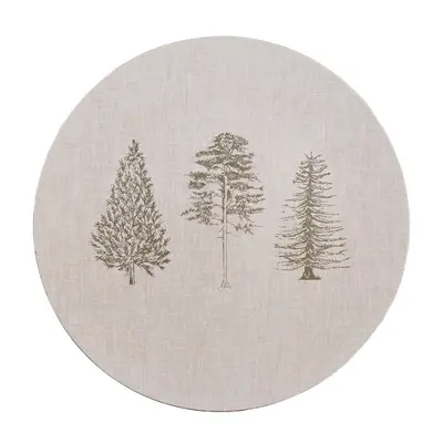 Servírovací plastový talíř béžový se stromy Natural Pine Trees – 33 cm