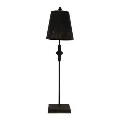 Černá stolní lampa s odřením Nikolaas – 20x75 cm