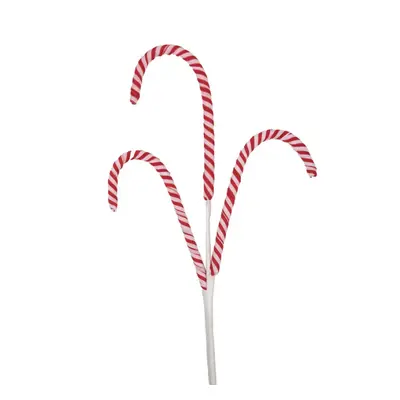 Červeno-bílá vánoční dekorace / zápich tři lízátky Candy Cane – 70 cm