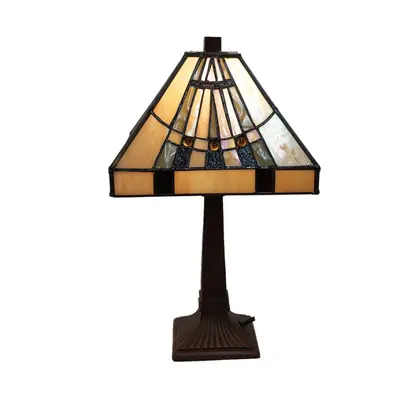 Stolní lampa Tiffany ve stylu art deco Elrieke – 23x23x38 cm