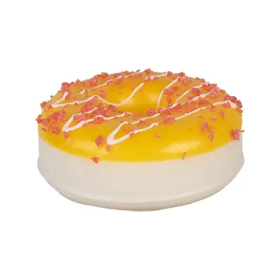 Dekorace plastový donut se žlutou polevou – 8x3 cm