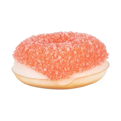 Dekorace plastový donut s červenou polevou – 6x2 cm