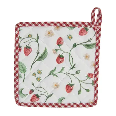 Bavlněná podložka pod hrnec s motivem jahod Wild Strawberries – 20x20 cm