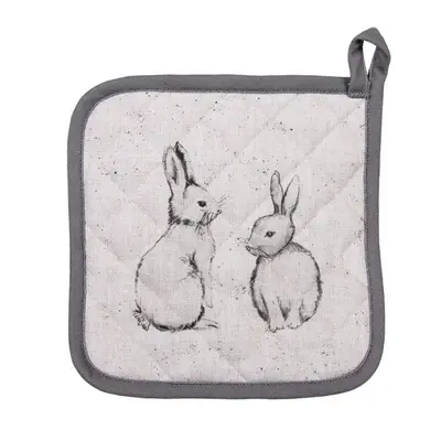 Bavlněná chňapka / podložka pod hrnec s králíčky Bunny Buddies – 20x20 cm