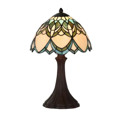 Stolní lampa Tiffany Ankje béžovo modrá – 25x42 cm