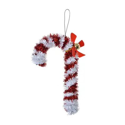 Bílo-červená plastová vánoční ozdoba ve tvaru cukrové hůlky Candy Cane – 16 cm