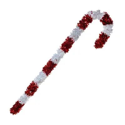 Bílo-červená vánoční dekorace Candy Cane ze střapatého řetězu L – 120 cm