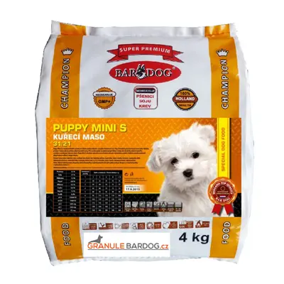 Bardog Super premiové granule Puppy Mini S 31/21 4 kg