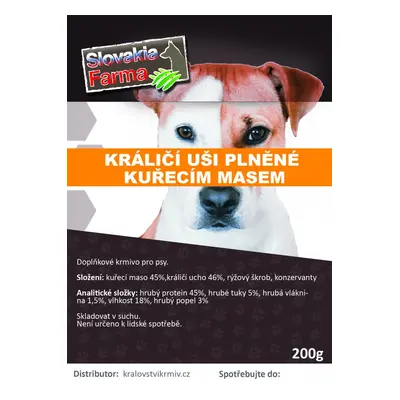 Králičí uši plněné kuřecím masem 200g