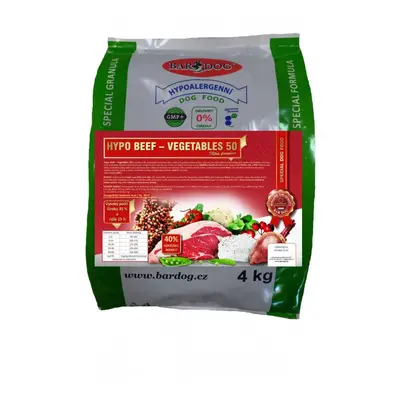 Bardog Lisované granule za studena HYPO BEEF – VEGETABLES 50 4 kg