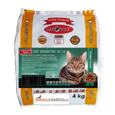 Bardog Krmivo pro kočky Cat Sensitive 32/18 4 kg