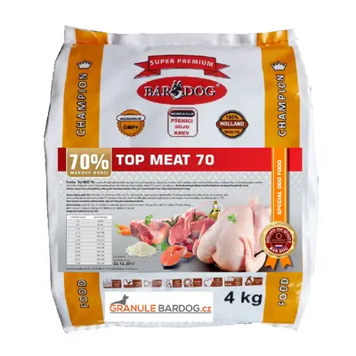 Bardog Lisované granule za studena Top Meat 70 4 kg