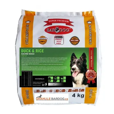 Bardog Super prémiové granule Duck Rice 24/12 4 kg