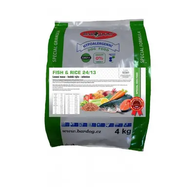 Bardog Hypoalergenní granule Fish rice 24/13 4 kg