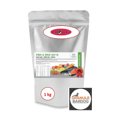 Bardog Hypoalergenní granule Fish rice 24/13 1 kg