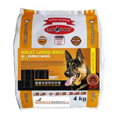 Bardog Super prémiové granule Adult Large Breed 26/16 4 kg