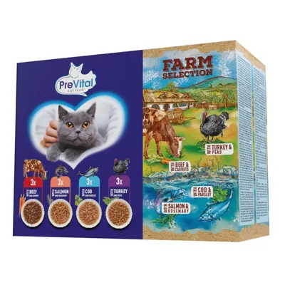 Prevital Farm Selection kočka mix masa a ryb v omáčce, kapsa 85 g (12 pack)